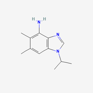molecular formula C12H17N3 B2918682 1-isopropyl-5,6-dimethyl-1H-1,3-benzimidazol-4-amine CAS No. 338423-02-2