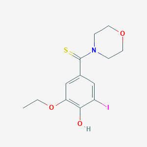 molecular formula C13H16INO3S B2918686 (3-Ethoxy-4-hydroxy-5-iodophenyl)(morpholin-4-yl)methanethione CAS No. 1432436-82-2