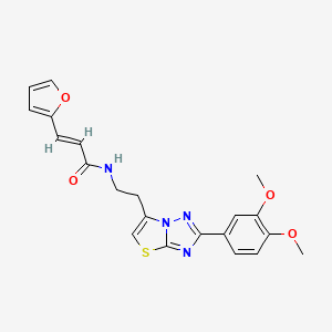 (E)-N-(2-(2-(3,4-dimethoxyphenyl)thiazolo[3,2-b][1,2,4]triazol-6-yl)ethyl)-3-(furan-2-yl)acrylamide