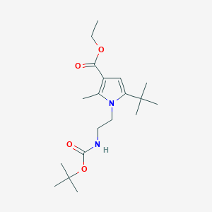 molecular formula C19H32N2O4 B2918710 叔丁基 2-(2-叔丁基-4-乙氧羰基-5-甲基-1H-吡咯-1-基)乙基氨基甲酸酯 CAS No. 1305711-45-8