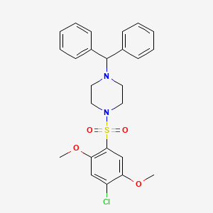 molecular formula C25H27ClN2O4S B2918714 1-Benzhydryl-4-[(4-chloro-2,5-dimethoxyphenyl)sulfonyl]piperazine CAS No. 1206080-83-2
