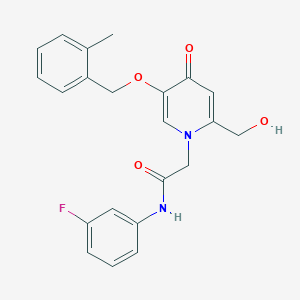 N-(3-fluorophenyl)-2-(2-(hydroxymethyl)-5-((2-methylbenzyl)oxy)-4-oxopyridin-1(4H)-yl)acetamide