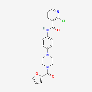 molecular formula C21H19ClN4O3 B2918730 2-chloro-N-[4-[4-(furan-2-carbonyl)piperazin-1-yl]phenyl]pyridine-3-carboxamide CAS No. 672332-16-0