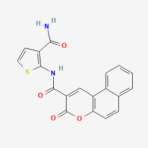 molecular formula C19H12N2O4S B2918731 N-(3-氨基羰基噻吩-2-基)-3-氧代-3H-苯并[f]色烯-2-甲酰胺 CAS No. 864940-93-2