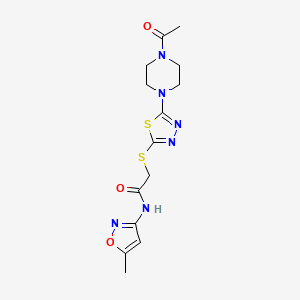 2-((5-(4-acetylpiperazin-1-yl)-1,3,4-thiadiazol-2-yl)thio)-N-(5-methylisoxazol-3-yl)acetamide