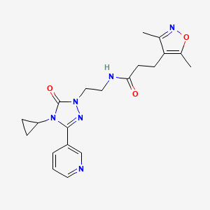 N-(2-(4-cyclopropyl-5-oxo-3-(pyridin-3-yl)-4,5-dihydro-1H-1,2,4-triazol-1-yl)ethyl)-3-(3,5-dimethylisoxazol-4-yl)propanamide