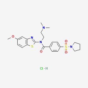 N-(2-(dimethylamino)ethyl)-N-(5-methoxybenzo[d]thiazol-2-yl)-4-(pyrrolidin-1-ylsulfonyl)benzamide hydrochloride