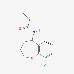 molecular formula C13H14ClNO2 B2918744 N-(9-Chloro-2,3,4,5-tetrahydro-1-benzoxepin-5-yl)prop-2-enamide CAS No. 2176843-94-8