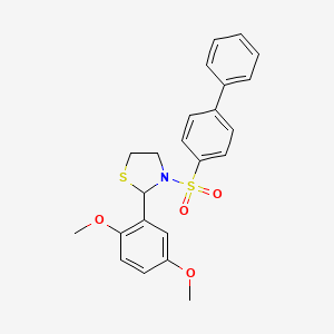 2-(2,5-Dimethoxyphenyl)-3-(4-phenylphenyl)sulfonyl-1,3-thiazolidine