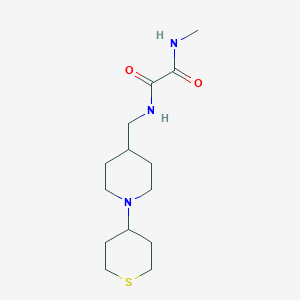 molecular formula C14H25N3O2S B2918753 N1-甲基-N2-((1-(四氢-2H-噻吡喃-4-基)哌啶-4-基)甲基)草酰胺 CAS No. 2034469-63-9