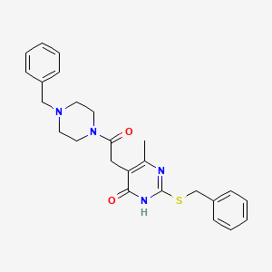 5-(2-(4-benzylpiperazin-1-yl)-2-oxoethyl)-2-(benzylthio)-6-methylpyrimidin-4(3H)-one