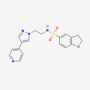 molecular formula C18H18N4O3S B2918788 N-{2-[4-(pyridin-4-yl)-1H-pyrazol-1-yl]ethyl}-2,3-dihydro-1-benzofuran-5-sulfonamide CAS No. 2034323-39-0