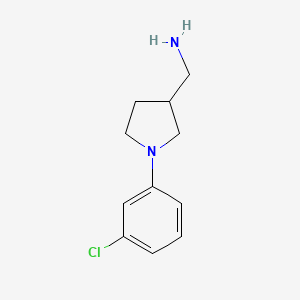 molecular formula C11H20Cl2N2O2 B2918790 (1-(3-Chlorophenyl)pyrrolidin-3-yl)methanamine CAS No. 1017428-33-9