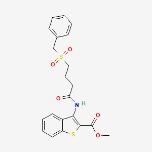 molecular formula C21H21NO5S2 B2918792 Methyl 3-(4-(benzylsulfonyl)butanamido)benzo[b]thiophene-2-carboxylate CAS No. 923457-47-0