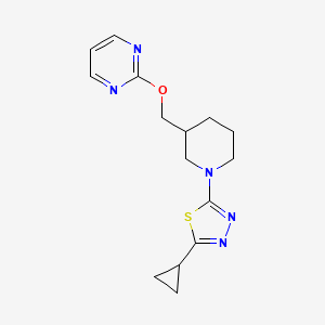 molecular formula C15H19N5OS B2918799 2-{[1-(5-Cyclopropyl-1,3,4-thiadiazol-2-yl)piperidin-3-yl]methoxy}pyrimidine CAS No. 2380069-49-6