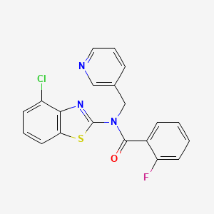 molecular formula C20H13ClFN3OS B2918805 N-(4-chlorobenzo[d]thiazol-2-yl)-2-fluoro-N-(pyridin-3-ylmethyl)benzamide CAS No. 895016-96-3