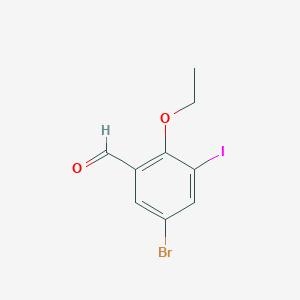 molecular formula C9H8BrIO2 B2918814 5-溴-2-乙氧基-3-碘苯甲醛 CAS No. 708272-90-6