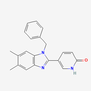 molecular formula C21H19N3O B2918816 5-(1-benzyl-5,6-dimethyl-1H-1,3-benzimidazol-2-yl)-2(1H)-pyridinone CAS No. 860787-82-2
