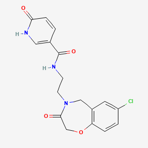 molecular formula C17H16ClN3O4 B2918817 N-(2-(7-氯-3-氧代-2,3-二氢苯并[f][1,4]恶杂环-4(5H)-基)乙基)-6-氧代-1,6-二氢吡啶-3-甲酰胺 CAS No. 2034552-39-9