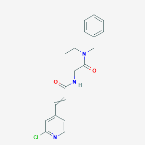 molecular formula C19H20ClN3O2 B2918821 N-{[苯甲酰(乙基)氨基羰基]甲基}-3-(2-氯吡啶-4-基)丙-2-烯酰胺 CAS No. 1424633-25-9