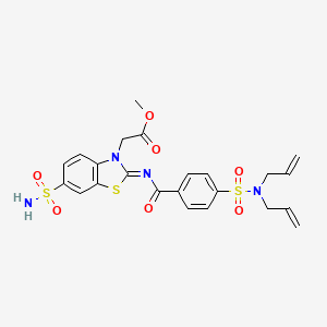 (Z)-methyl 2-(2-((4-(N,N-diallylsulfamoyl)benzoyl)imino)-6-sulfamoylbenzo[d]thiazol-3(2H)-yl)acetate