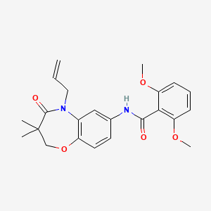 molecular formula C23H26N2O5 B2918826 N-(5-allyl-3,3-dimethyl-4-oxo-2,3,4,5-tetrahydrobenzo[b][1,4]oxazepin-7-yl)-2,6-dimethoxybenzamide CAS No. 921863-47-0