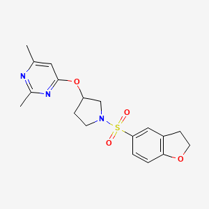 4-{[1-(2,3-Dihydro-1-benzofuran-5-sulfonyl)pyrrolidin-3-yl]oxy}-2,6-dimethylpyrimidine