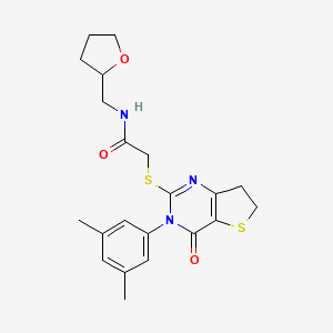 2-((3-(3,5-dimethylphenyl)-4-oxo-3,4,6,7-tetrahydrothieno[3,2-d]pyrimidin-2-yl)thio)-N-((tetrahydrofuran-2-yl)methyl)acetamide