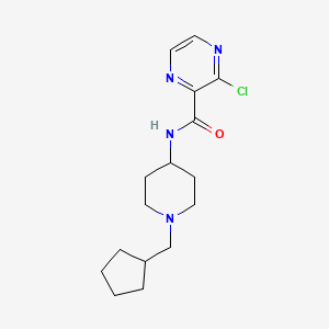 molecular formula C16H23ClN4O B2918841 3-Chloro-N-[1-(cyclopentylmethyl)piperidin-4-yl]pyrazine-2-carboxamide CAS No. 2176362-47-1