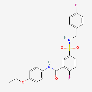 molecular formula C22H20F2N2O4S B2918849 N-(4-ethoxyphenyl)-2-fluoro-5-[(4-fluorophenyl)methylsulfamoyl]benzamide CAS No. 451506-71-1