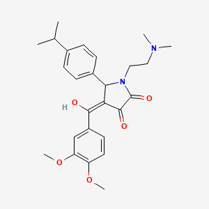 molecular formula C26H32N2O5 B2918855 4-(3,4-dimethoxybenzoyl)-1-(2-(dimethylamino)ethyl)-3-hydroxy-5-(4-isopropylphenyl)-1H-pyrrol-2(5H)-one CAS No. 615276-60-3