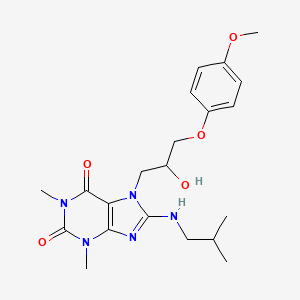 molecular formula C21H29N5O5 B2918856 7-(2-hydroxy-3-(4-methoxyphenoxy)propyl)-8-(isobutylamino)-1,3-dimethyl-1H-purine-2,6(3H,7H)-dione CAS No. 941965-53-3