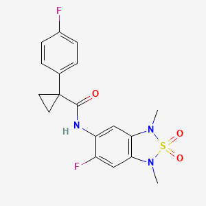 N-(6-fluoro-1,3-dimethyl-2,2-dioxido-1,3-dihydrobenzo[c][1,2,5]thiadiazol-5-yl)-1-(4-fluorophenyl)cyclopropanecarboxamide