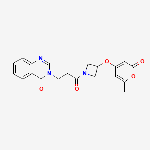 3-(3-(3-((6-methyl-2-oxo-2H-pyran-4-yl)oxy)azetidin-1-yl)-3-oxopropyl)quinazolin-4(3H)-one