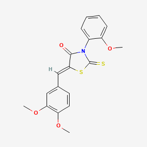 (Z)-5-(3,4-dimethoxybenzylidene)-3-(2-methoxyphenyl)-2-thioxothiazolidin-4-one