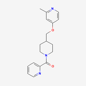 molecular formula C18H21N3O2 B2918894 [4-[(2-Methylpyridin-4-yl)oxymethyl]piperidin-1-yl]-pyridin-2-ylmethanone CAS No. 2379950-91-9