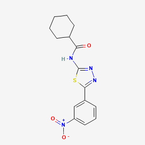 molecular formula C15H16N4O3S B2918901 N-(5-(3-nitrophenyl)-1,3,4-thiadiazol-2-yl)cyclohexanecarboxamide CAS No. 392243-79-7