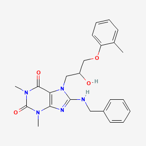 molecular formula C24H27N5O4 B2918903 8-(benzylamino)-7-(2-hydroxy-3-(o-tolyloxy)propyl)-1,3-dimethyl-1H-purine-2,6(3H,7H)-dione CAS No. 333305-38-7