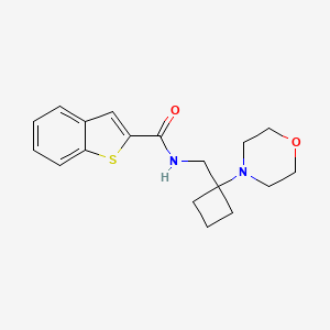 molecular formula C18H22N2O2S B2918910 N-[(1-Morpholin-4-ylcyclobutyl)methyl]-1-benzothiophene-2-carboxamide CAS No. 2380083-87-2