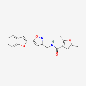 molecular formula C19H16N2O4 B2918915 N-((5-(benzofuran-2-yl)isoxazol-3-yl)methyl)-2,5-dimethylfuran-3-carboxamide CAS No. 1208410-87-0