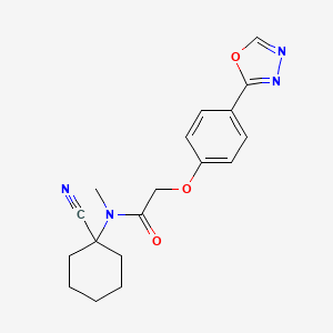 molecular formula C18H20N4O3 B2918923 N-(1-cyanocyclohexyl)-N-methyl-2-[4-(1,3,4-oxadiazol-2-yl)phenoxy]acetamide CAS No. 940776-76-1