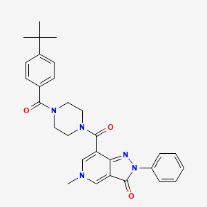 molecular formula C29H31N5O3 B2918924 7-(4-(4-(tert-butyl)benzoyl)piperazine-1-carbonyl)-5-methyl-2-phenyl-2H-pyrazolo[4,3-c]pyridin-3(5H)-one CAS No. 1105216-89-4