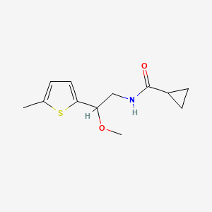 B2918946 N-(2-methoxy-2-(5-methylthiophen-2-yl)ethyl)cyclopropanecarboxamide CAS No. 1797091-99-6