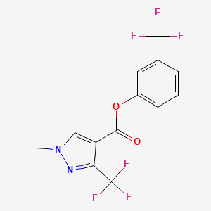 molecular formula C13H8F6N2O2 B2918948 3-(三氟甲基)苯基 1-甲基-3-(三氟甲基)-1H-吡唑-4-羧酸盐 CAS No. 320423-23-2