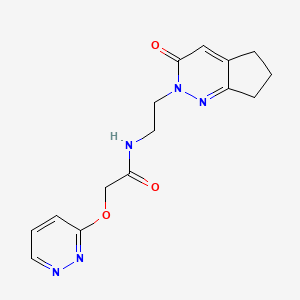 molecular formula C15H17N5O3 B2918951 N-(2-(3-oxo-3,5,6,7-tetrahydro-2H-cyclopenta[c]pyridazin-2-yl)ethyl)-2-(pyridazin-3-yloxy)acetamide CAS No. 2097892-75-4