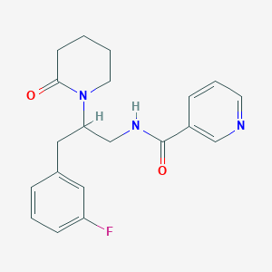 N-(3-(3-fluorophenyl)-2-(2-oxopiperidin-1-yl)propyl)nicotinamide