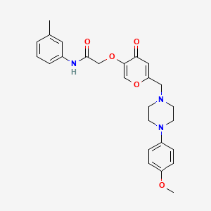 molecular formula C26H29N3O5 B2918954 2-((6-((4-(4-甲氧基苯基)哌嗪-1-基)甲基)-4-氧代-4H-吡喃-3-基)氧基)-N-(间甲苯基)乙酰胺 CAS No. 903285-42-7