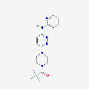 molecular formula C19H26N6O B2918958 2,2-Dimethyl-1-(4-(6-((6-methylpyridin-2-yl)amino)pyridazin-3-yl)piperazin-1-yl)propan-1-one CAS No. 1021222-39-8