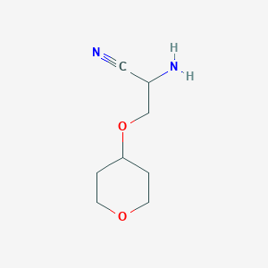 molecular formula C8H14N2O2 B2918961 2-Amino-3-(oxan-4-yloxy)propanenitrile CAS No. 1250750-59-4