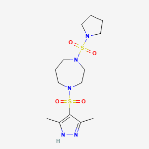 1-((3,5-dimethyl-1H-pyrazol-4-yl)sulfonyl)-4-(pyrrolidin-1-ylsulfonyl)-1,4-diazepane